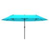 Patio Umbrella 15ft Double-Sided Outdoor Market Extra Large Umbrella with Crank Handle for Backyard, Blue