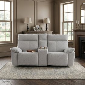 Electric Reclining Chair with Massage and Heat, Single Sofa with USB Ports, Side Pockets for Living Room Bedroom-Fabric