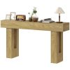 63 Inch Console Table, Sofa Table Behind the Couch with Thickened Tabletop for Living Room, Hallway, Entrance, Oak