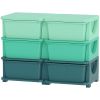 3 Tier Kids Storage Organizer with 6 Drawers for Bedroom, Nursery, Kindergarten, Living Room, Boys and Girls, Green