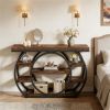 120 Cm Industrial Style Multi-step Console Table with Metal Frame 5-Tier Narrow Sofa Table for Living Room Decor