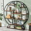 150cm round Bookshelf  with Shifted Shelves Full Circle Bookcase for Home Office Organization And Decor