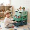 3 Tier Kids Storage Unit, Toy Organizers and Storage with 3 Drawer for Bedroom Nursery Living Room for Boys Girls Green