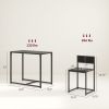 3-Piece Dining Room Set, Industrial Kitchen Table Set with Rectangular Table and 2 Dining Chairs, Black