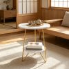 Artificial Marble Coffee Table round Sofa-Night Table with Two Levels And Shelves Home Decorative Table for Living Room