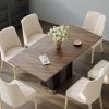 Rectangle Dining Table, Modern Kitchen Table Set for 6, Wooden Furniture with Heavy Duty Base