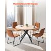 5-Piece Dining Table Set, Space-Saving Round Kitchen Table with 4 Upholstered Orange Chairs, PU Leather Cushions