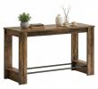 Counter Height Pub Table with Metal Footrests 63" Bar Table Kitchen Dining Table Set for Home Bar Restaurant