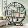 150cm round Bookshelf  with Shifted Shelves Full Circle Bookcase for Home Office Organization And Decor