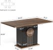 Rectangle Dining Table, Modern Kitchen Table Set for 6, Wooden Furniture with Heavy Duty Base