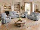 Electric Reclining Chair with Massage and Heat, Single Sofa with USB Ports, Side Pockets for Living Room Bedroom-Fabric