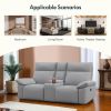 Electric Reclining Chair with Massage and Heat, Single Sofa with USB Ports, Side Pockets for Living Room Bedroom-Fabric