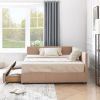 Full Size Storage Upholstered Tufted Bed Frame, Sofa Bed Frame with Comfortable Backrest and Armrests, Full Size Bed for Bedroom, Living Room,Velvet