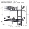 Bunk Bed Twin Over Twin for Kids/Teens/Adults, 13.7" High Safety Guardrail, 19 Heavy-Duty Slats Support 600LBS, Sturdy Ladder, Large Under-Bed Storage