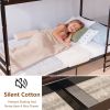 Bunk Bed Twin Over Twin for Kids/Teens/Adults, 13.7" High Safety Guardrail, 19 Heavy-Duty Slats Support 600LBS, Sturdy Ladder, Large Under-Bed Storage