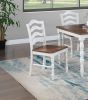 White 5-Pcs Dining Set Dining Table Chairs Unique Legs Natural wood Grain Look Top Kitchen Table
