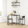 3-Piece Dining Room Set, Industrial Kitchen Table Set with Rectangular Table and 2 Dining Chairs, Black