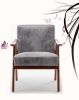 Accent Chair with Microfiber Upholstery and Solid Wood Frame, Classic Mid-Century Modern Living Room Furniture for Extra Seating, Grey