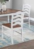 White 5-Pcs Dining Set Dining Table Chairs Unique Legs Natural wood Grain Look Top Kitchen Table