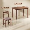 5-Piece Solid Wood Dining Table Set for 4, Farmhouse Kitchen Table with Upholstered Chairs for Dining Room, Light Brown
