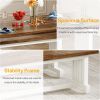 47" Small Dining Table Set for 2, 3-Piece Kitchen Table with 2 Benches, Farmhouse Wood Dinner Furniture