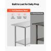 Stainless Steel Work Table, 24x60 Inch Food Prep Table, Commercial Kitchen Workstation with Adjustable Undershelf, Metal Heavy Duty Utility Worktable