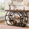 120 Cm Industrial Style Multi-step Console Table with Metal Frame 5-Tier Narrow Sofa Table for Living Room Decor