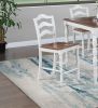 White 5-Pc Counter Height Dining Set Dining Table 4 x Chairs Natural wood Grain Look Table Top Classic Dining Room