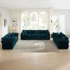 3 Piece Sofa Set Oversized Sofa Comfy Sofa Couch, 2 Pieces of 2 Seater and 1 Piece of 3 Seater Sofa for Living Room, Deep Seat Sofa Blue Chenille