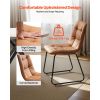 5-Piece Dining Table Set, Space-Saving Round Kitchen Table with 4 Upholstered Orange Chairs, PU Leather Cushions
