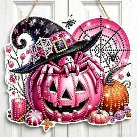 Halloween New Hot Selling Riding Broom Magical Witch Creative Wooden Printing Doors and Windows Garden Hanging Decoration (Color: 11, size: 20*20*0.5)