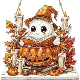 Halloween New Hot Selling Riding Broom Magical Witch Creative Wooden Printing Doors and Windows Garden Hanging Decoration (Color: 8, size: 20*20*0.5)