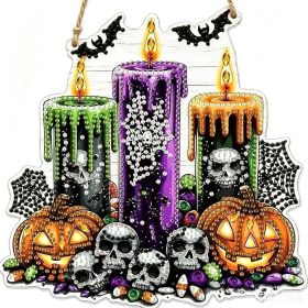 Halloween New Hot Selling Riding Broom Magical Witch Creative Wooden Printing Doors and Windows Garden Hanging Decoration (Color: 20, size: 30*30*0.5)