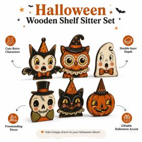Halloween wooden pumpkin ghost black cat ornament room desktop holiday decoration wooden craft
Halloween wooden pumpkin ghost black cat ornament room (Color: 15*12cm6pcs, thickness: 1cm)