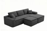 106.5" Modern Minimalist Modular Sectional Couch with Seat Cushion & Ottoman, Comfort L Shaped Sofa for Living Room, No Assembly Required