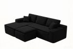 106.5" Modern Minimalist Modular Sectional Couch with Seat Cushion & Ottoman, Comfort L Shaped Sofa for Living Room, No Assembly Required