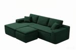 106.5" Modern Minimalist Modular Sectional Couch with Seat Cushion & Ottoman, Comfort L Shaped Sofa for Living Room, No Assembly Required