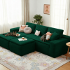 106.5" Modern Minimalist Modular Sectional Couch with Seat Cushion & Ottoman, Comfort L Shaped Sofa for Living Room, No Assembly Required