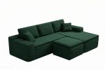 106.5" Modern Minimalist Modular Sectional Couch with Seat Cushion & Ottoman, Comfort L Shaped Sofa for Living Room, No Assembly Required