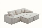 106.5" Modern Minimalist Modular Sectional Couch with Seat Cushion & Ottoman, Comfort L Shaped Sofa for Living Room, No Assembly Required