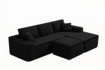 106.5" Modern Minimalist Modular Sectional Couch with Seat Cushion & Ottoman, Comfort L Shaped Sofa for Living Room, No Assembly Required