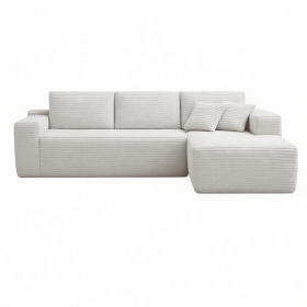106.5" Modern Minimalist Modular Sectional Couch, Comfort L Shaped Sofa for Living Room, No Assembly Required (Color: Beige-with Standard, Orientation: 3-seater Right Hand Facing)