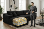 106.5" Modern Minimalist Modular Sectional Couch, Comfort L Shaped Sofa for Living Room, No Assembly Required