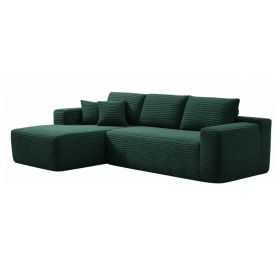 106.5" Modern Minimalist Modular Sectional Couch, Comfort L Shaped Sofa for Living Room, No Assembly Required (Color: Green-with Standard, Orientation: 3-seater Left Hand Facing)