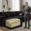 106.5" Modern Minimalist Modular Sectional Couch with Seat Cushion, Comfort L Shaped Sofa for Living Room, No Assembly Required