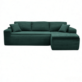 106.5" Modern Minimalist Modular Sectional Couch with Seat Cushion, Comfort L Shaped Sofa for Living Room, No Assembly Required (Color: Green-with Seat Cushion, Orientation: 3-seater Right Hand Facing)