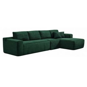 134" Modern Minimalist Modular Sectional Couch, Comfort L Shaped Sofa for Living Room, No Assembly Required (Color: Green-with Standard, Orientation: 4-seater Right Hand Facing)