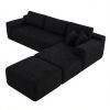 106.5" Modern Minimalist Modular Sectional Couch with Ottoman, Comfort L Shaped Sofa for Living Room, No Assembly Required