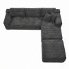 106.5" Modern Minimalist Modular Sectional Couch with Ottoman, Comfort L Shaped Sofa for Living Room, No Assembly Required