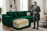 106.5" Modern Minimalist Modular Sectional Couch with Ottoman, Comfort L Shaped Sofa for Living Room, No Assembly Required
